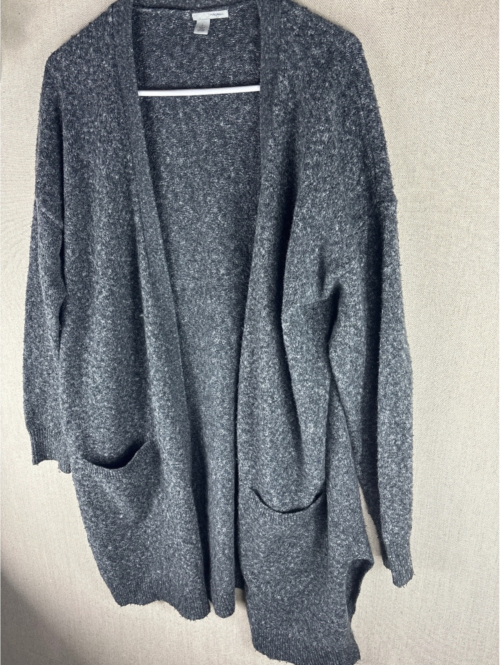 Halogen > Gray Chunky Knit Cardigan Large - Picture 5 of 7
